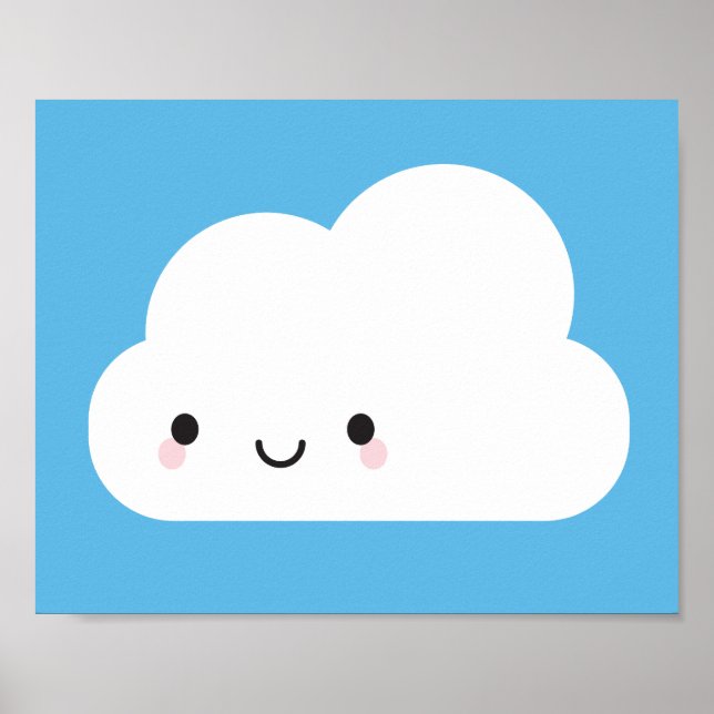 Happy Kawaii Cloud Poster (Front)