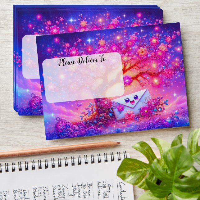 Happy Kawaii Envelope for Snail Mail! (Stacked)
