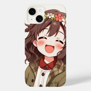 Happy Kawaii Flower Girl Smiling Case-Mate iPhone 14 Case