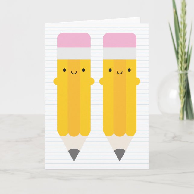 Happy Kawaii Pencils Card (Front)