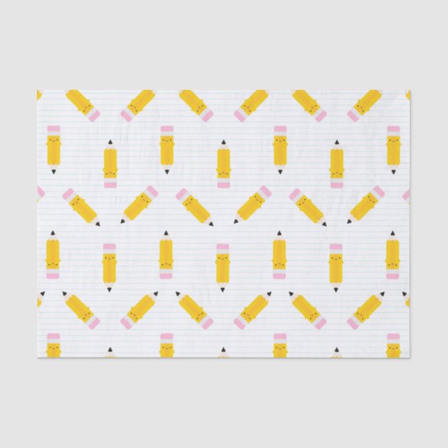Happy Kawaii Pencils Tissue Paper (Front)
