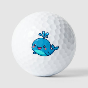 Happy Kawaii Whale Sticker – Cute Ocean Friend Golf Balls