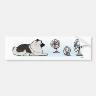 Happy Keeshond with Fans Bumper Sticker