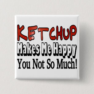 Happy Ketchup 15 Cm Square Badge
