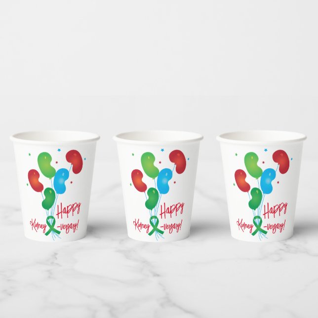 Happy Kidney-versary Paper Cup (Multi)