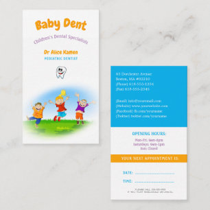 Happy Kids and Tooth   Paediatrics Dentist Business Card