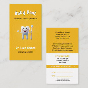 Happy Kids and Tooth   Paediatrics Dentist Business Card
