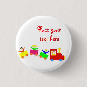 Happy Kids Train 3 Cm Round Badge