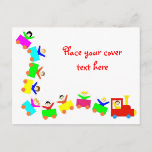 Happy Kids Train Postcard