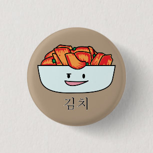 Happy Kimchi Kimchee Bowl - Happy Foods Designs 3 Cm Round Badge