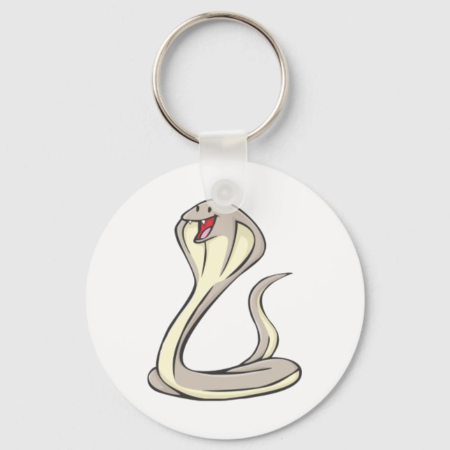 Happy King Cobra Cartoon Key Ring (Front)