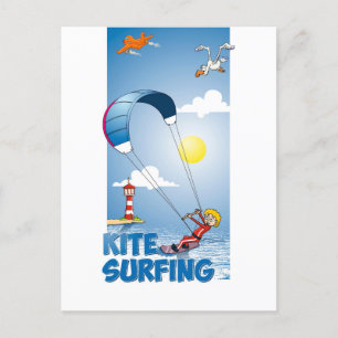 Happy kite surfing. postcard