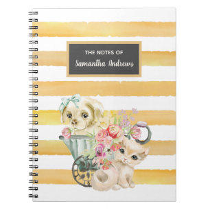 Happy Kitten and Dog Notebook