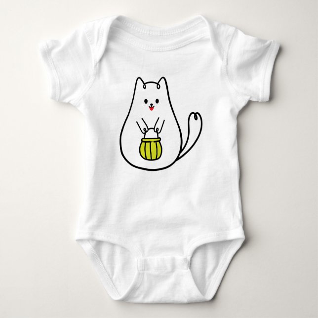 Happy Kitty  Baby Bodysuit (Front)