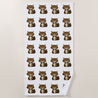 Happy Kitty  Beach Towel