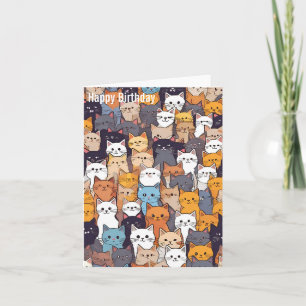Happy Kitty Birthday Card