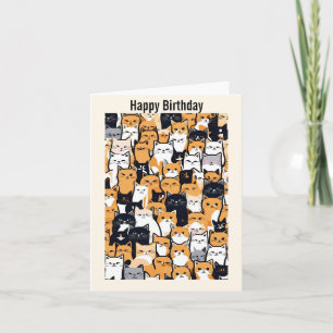 Happy Kitty Birthday Card