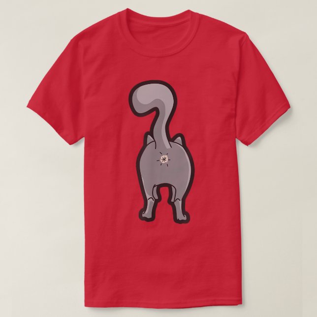 Happy Kitty Cat Butt  T-Shirt (Design Front)