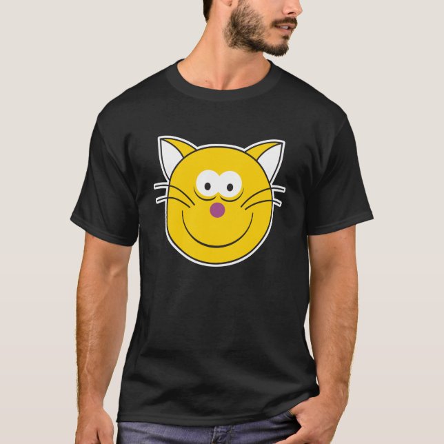 Happy Kitty Cat Face T-Shirt (Front)