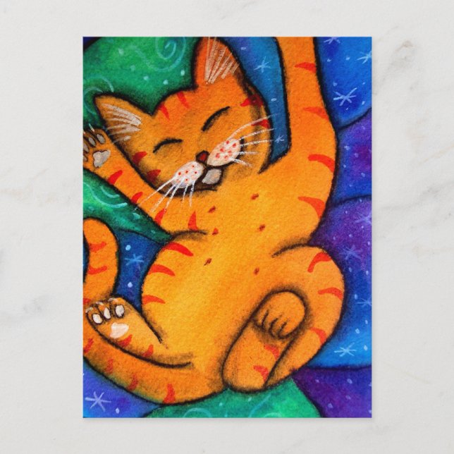 Happy Kitty Cat Postcard (Front)