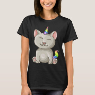 Happy Kitty Pixel Rainbow Cat Unicorn T-Shirt