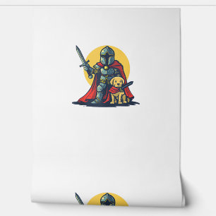 Happy Knight with dog for funny adults and kids  Wallpaper