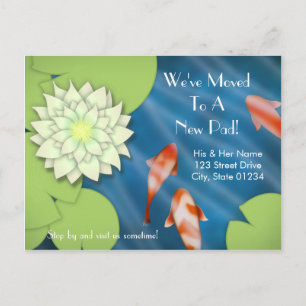 Happy Koi Moving Announcement Postcard