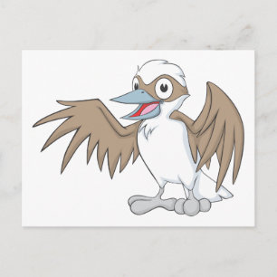Happy Kookaburra Illustration Postcard