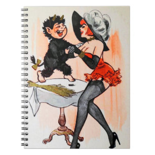 Happy Krampus with Temptress Vintage Christmas Spiral Notebook