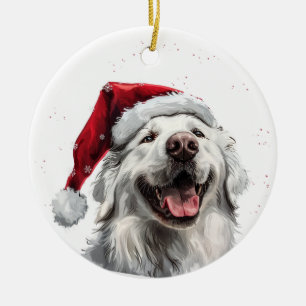 Happy Kuvasz Dog Christmas Personalized Ceramic Tree Decoration