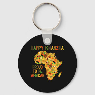 Happy Kwanzaa Africa Map 7 Principles Celebration Key Ring