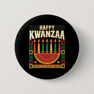 Happy Kwanzaa - African American Family Matching P 6 Cm Round Badge