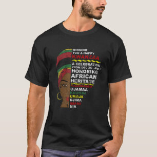 Happy Kwanzaa African Woman 7 Principles Celebrati T-Shirt