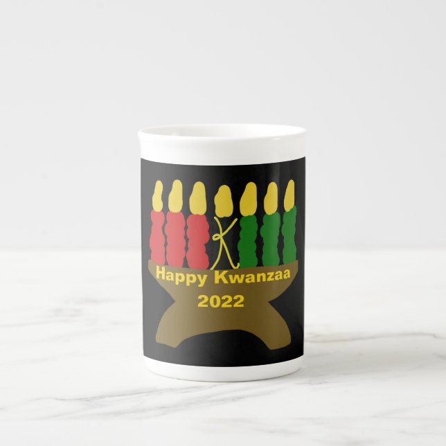 Happy Kwanzaa Bone China Mug (Front)