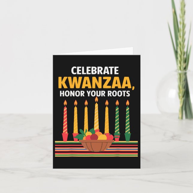 Happy Kwanzaa Candles Africa Holiday African Ameri Card (Front)