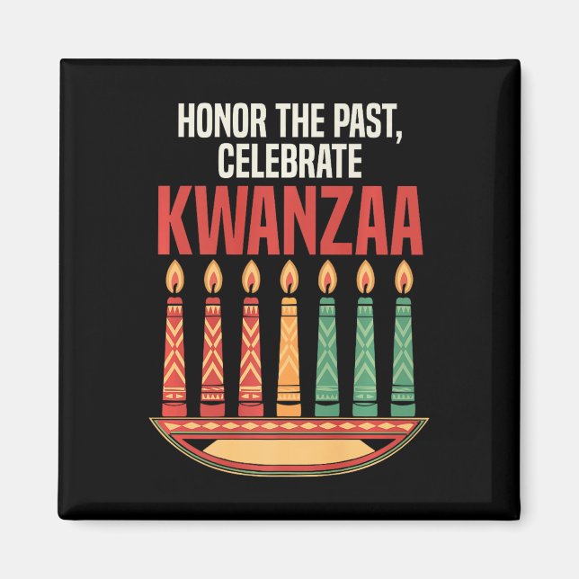 Happy Kwanzaa Candles Africa Holiday African Ameri Magnet (Front)