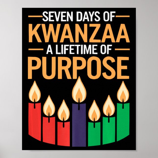Happy Kwanzaa Candles Africa Holiday African Ameri Poster (Front)