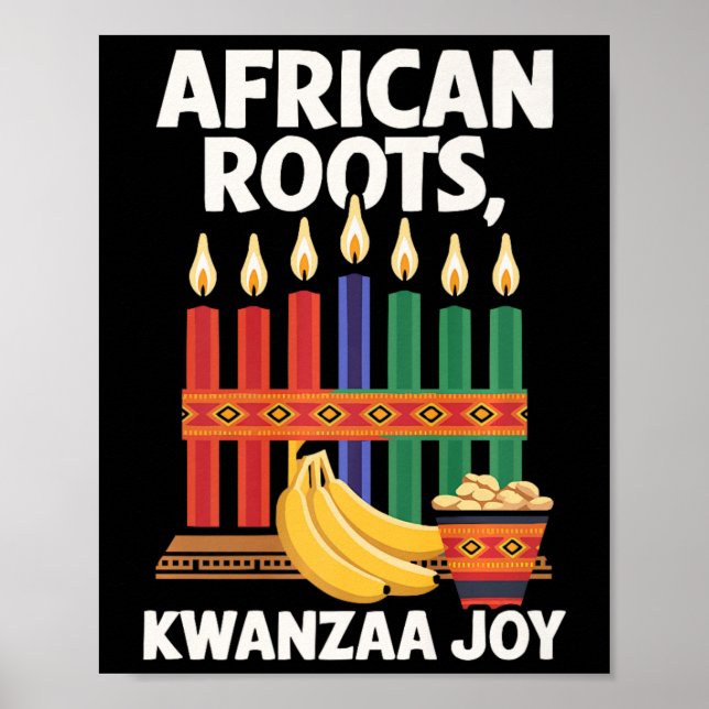 Happy Kwanzaa Candles Africa Holiday African Ameri Poster (Front)