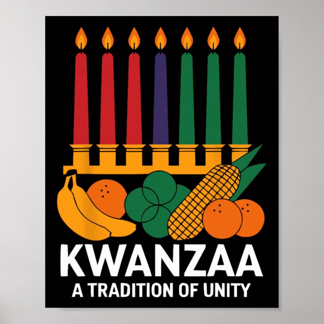 Happy Kwanzaa Candles Africa Holiday African Ameri Poster (Front)