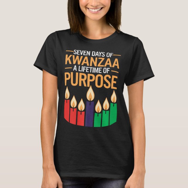 Happy Kwanzaa Candles Africa Holiday African Ameri T-Shirt (Front)