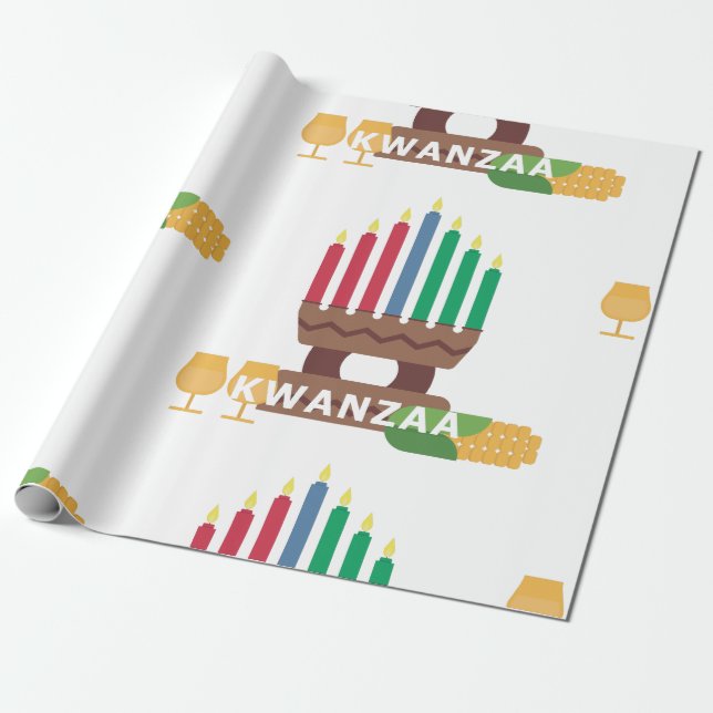 happy kwanzaa candles wrapping paper (Unrolled)