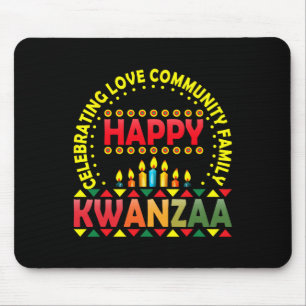 Happy Kwanzaa Celebrating Love Kinara Christmas Af Mouse Pad