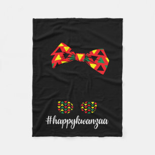 Happy Kwanzaa Christmas Girl Messy Bun Black Women Fleece Blanket