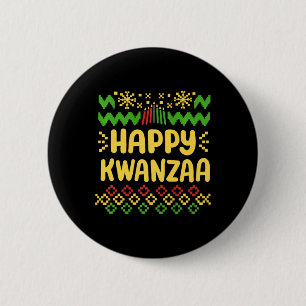 Happy Kwanzaa Christmas Ugly Sweater Style African 6 Cm Round Badge