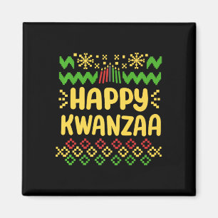 Happy Kwanzaa Christmas Ugly Sweater Style African Magnet
