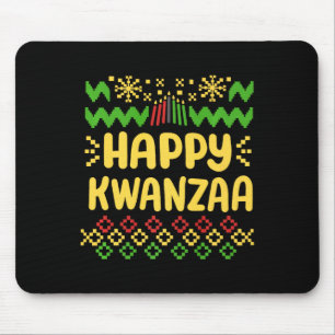 Happy Kwanzaa Christmas Ugly Sweater Style African Mouse Pad