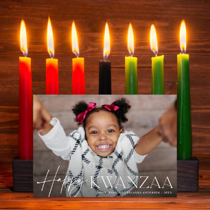 Happy Kwanzaa Elegant + Modern Holiday Photo Card