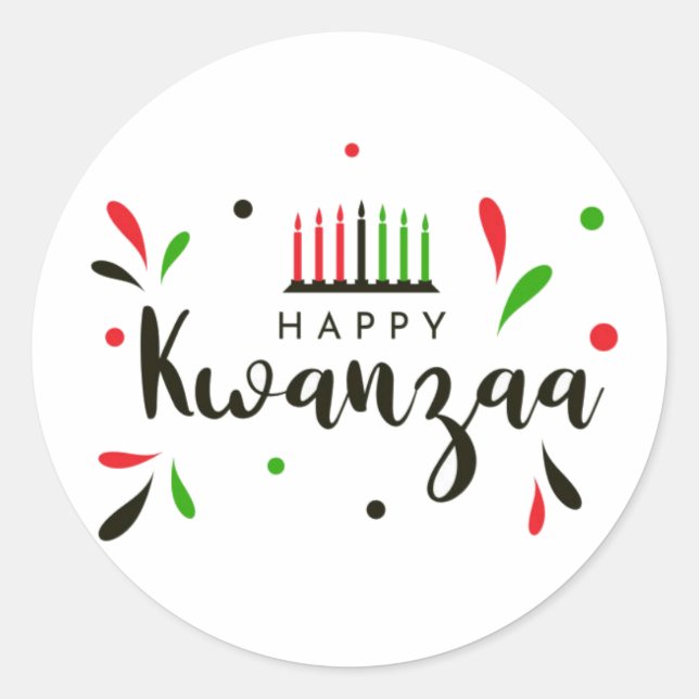 Happy Kwanzaa Envelope Seal Sticker (Front)