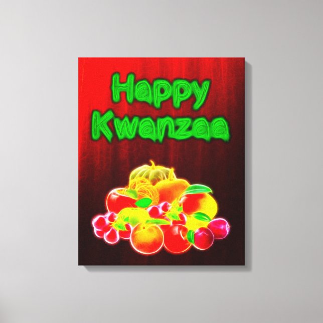 Happy Kwanzaa First Fruits Canvas Print (Front)