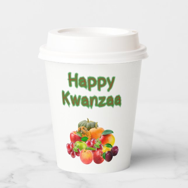 Happy Kwanzaa First Fruits Paper Cups (Front)